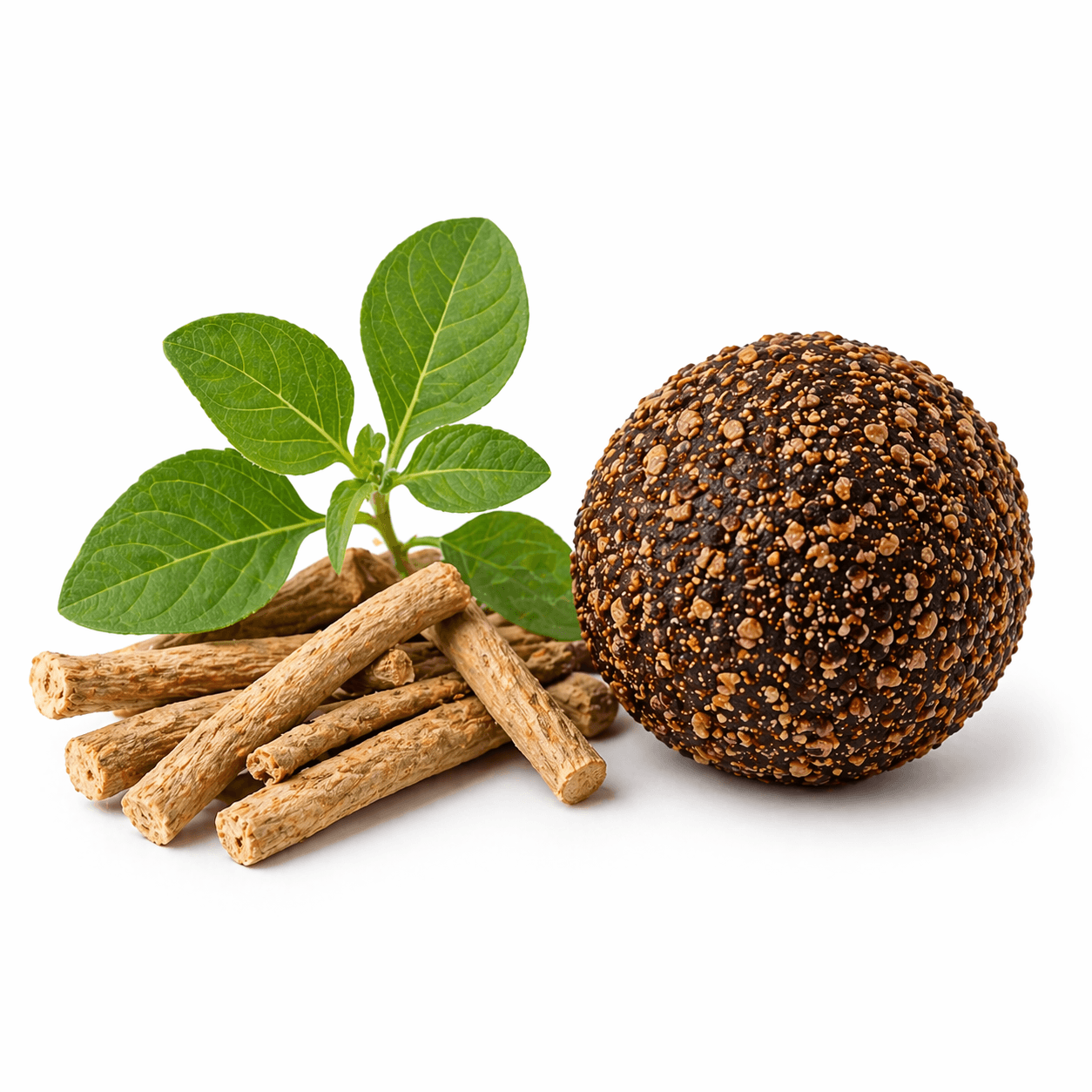 Calm Ball product photo with Carob + Ashwagandha.